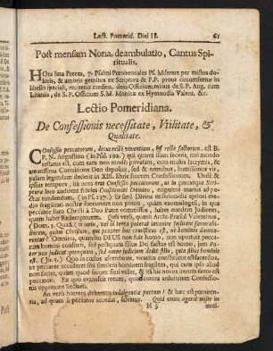 61-74, Lectio Pomeridiana.-Examen pro exteriori...