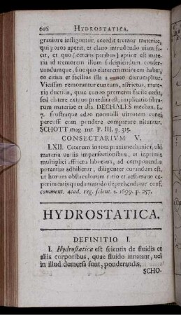 Hydrostatica.