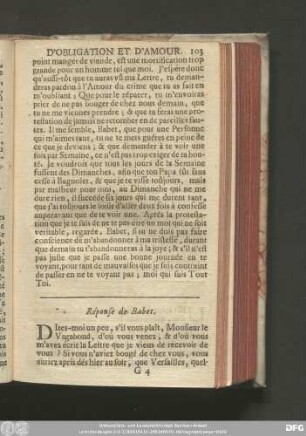 Réponse de Babet.
