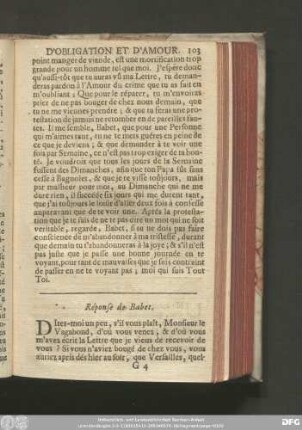 Réponse de Babet.