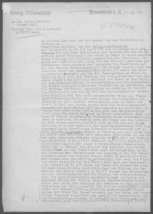 Züttlingen: Inspektionsbericht 1948
