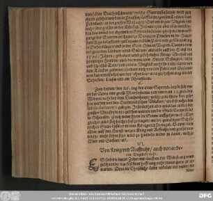 VI. Von Krieg und Auffruhr/ auch von anderen Unglücke mehr.