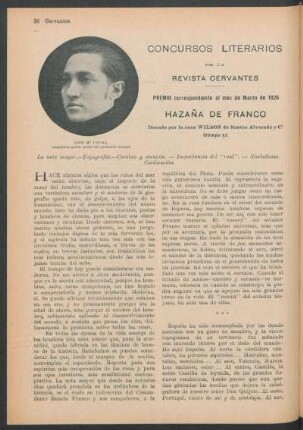 Concursos literarios de la "Revista Cervantes"- Hazaña de Franco