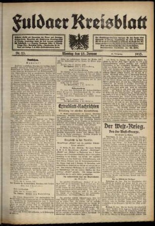 Ausgabe vom Montag, den 25. Januar 1915.