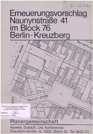 Gutachten: Erneuerungsvorschlag Naunynstr.               41