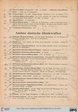Andere Deutsche Blankwaffen (Nr. 112-137)