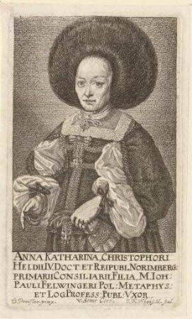 Anna Katharina, Tochter des Dr. jur. und Ratskonsulenten Christof Held, Frau des Professors Johann Paul Felwinger