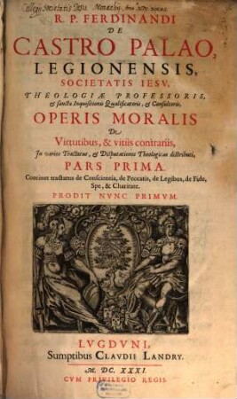 Opus morale de Virtutibus et Vitiis contrariis. 1