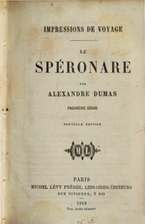 Impressions de voyage : le Spéronare, 1