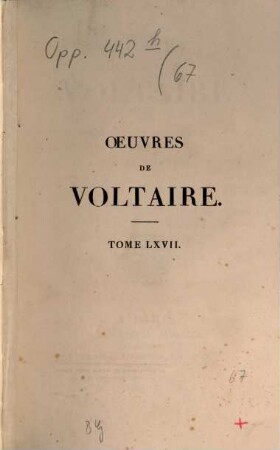 Oeuvres de Voltaire : avec prefaces, avertissiments, notes etc.. 67, Correspondance ; 17