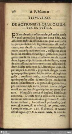 Titulus XIX. DE Actionibus Quae Oriuntur Ex Tutela
