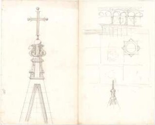 Schmidt, Friedrich von; Skizzen und Reisezeichnungen - Turmspitzen (Ansicht, Perspektive); Details