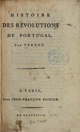 Histoire des révolutions de Portugal