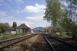 Michelbach/Bilz Haltepunkt Empfangsgebäude Blocksignal Bahnübergang Schalthaus
