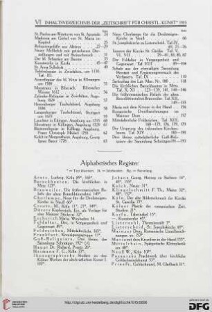 Alphabetisches Register