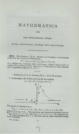 Mathematics form the educational times, with additional papers and solutions. [9072. - 9187.]