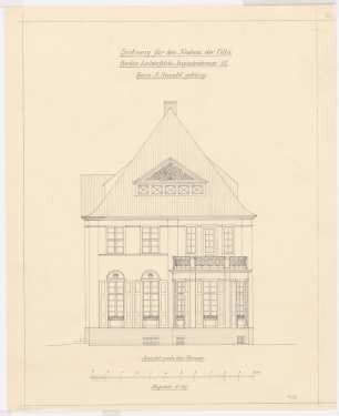 Villa Rewald, Berlin-Lichterfelde: Ansicht Straßenseite 1:50