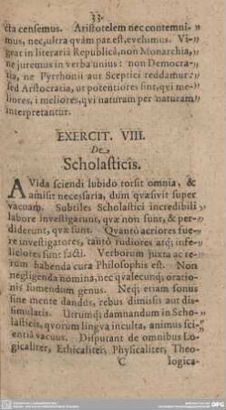 Exercit. VIII. De Scholasticis.