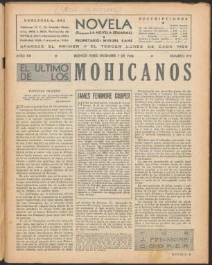 1936020972: El último de los mohicanos