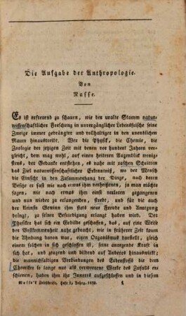 Zeitschrift für die Anthropologie, 1823, [1] = 1. und 2. Vierteljahrsheft