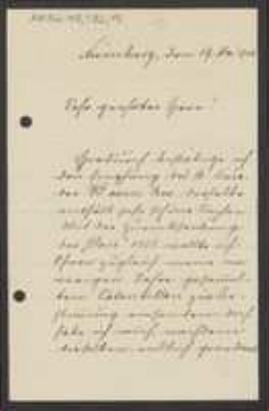 Brief von Ernst Kaufmann an Unbekannt