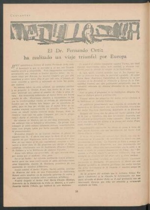 El Dr. Fernando Ortiz ha realizado un viaje triunfal por Europa