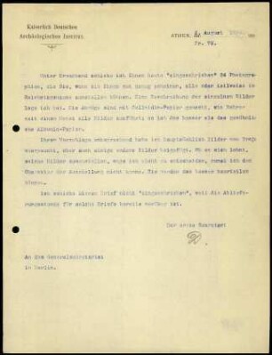 Bericht des ersten Sekretars an das General-Sekretariat