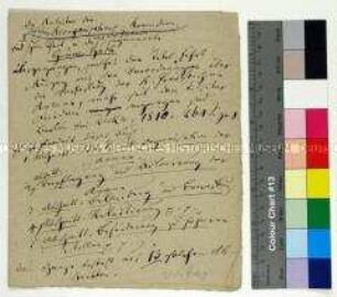 Handschriftliche Notiz von Hermann von Boyen zur Kommission für Militärreformen