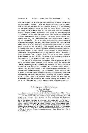 Pädagogen und Schulmänner : erste Abteilung ; [Perioden und Personen]