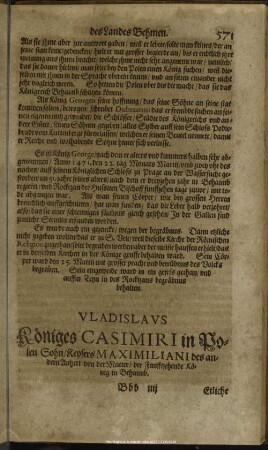 Vladislaus Königes Casimiri in Polen Sohn, Keysers Maximiliani des andern Anherr von der Mutter der Funfftzehende König in Behaimb