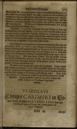 Vladislaus Königes Casimiri in Polen Sohn, Keysers Maximiliani des andern Anherr von der Mutter der Funfftzehende König in Behaimb