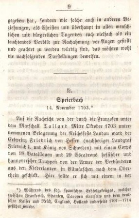 2. Speierbach 14. November 1703.