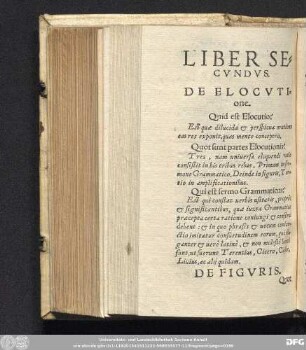 Liber Secundus. De Elocutione.