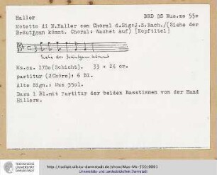 Siehe der Bräut'gam kommt gehet ihm entgegen