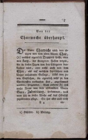 Von der Charwoche überhaupt