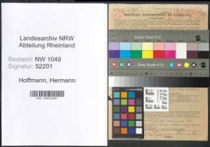 Entnazifizierung Hermann Hoffmann , geb. 31.10.1898 (Finanzangestellter)