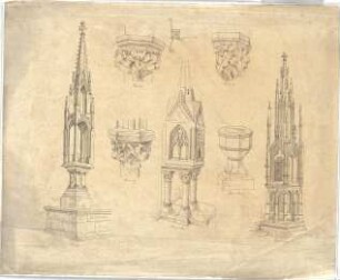 Zocher, Ernst; Deutschland; gotische Bauelemente - Details