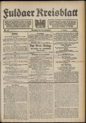 Ausgabe vom Montag, den 26. Februar 1917.