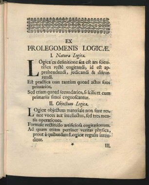 Ex Prolegomenis Logicae