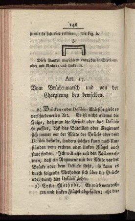 Art. 17. Vom Brückenmarsch und von der Chargirung bey demselben.
