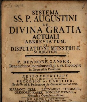 Systema SS. P. Augustini de divina gratia actuali abbreviatum