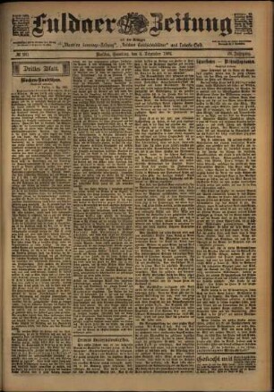 Dritte Ausgabe vom Samstag, den 06. Dezember 1902.