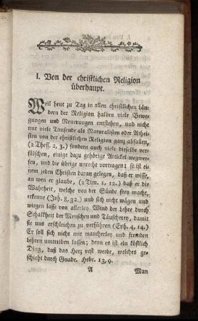 I. Von der christlichen Religion überhaupt.