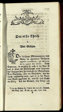I. Von Gesezen.