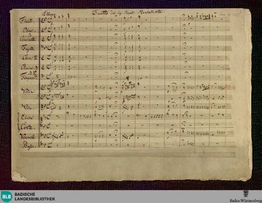 Elisa e Claudio. Excerpts - Don Mus.Ms. 1305 : V (2), orch