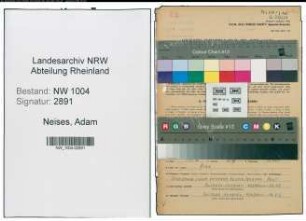 Entnazifizierung Adam Neises , geb. 25.12.1893 (Hausmeister)