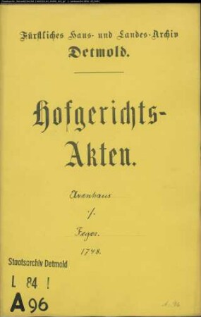 Avenhaus, Johann Töns, Müller in Heiden gegen Joh. Heinrich Feger in Hardissen
