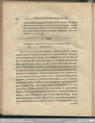 §. XXIII. Litterae Convocatoriae Ad Mediatos Directae