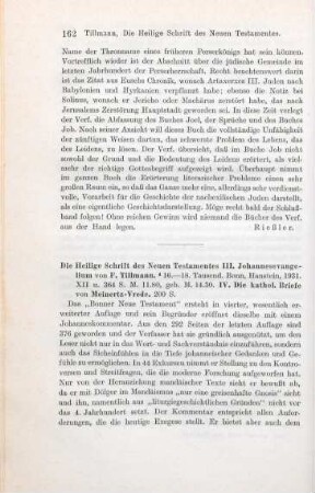 162-163 [Rezension] Meinertz, Max, Die katholischen Briefe