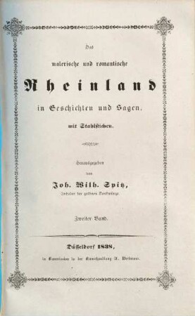 Das malerische und romantische Rheinland in Geschichten und Sagen : mit Stahlstichen, 2